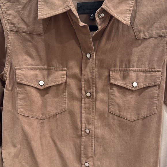 Nili Lotan Tan Corduroy Button Down XS - Picture 3 of 7